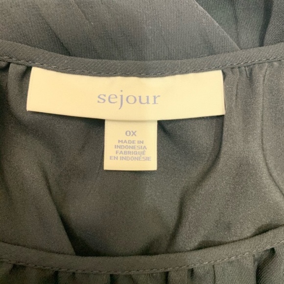 Sejour Crinkle Scoop Neck Top (Plus Size) BOUTIQUE - Picture 5 of 6